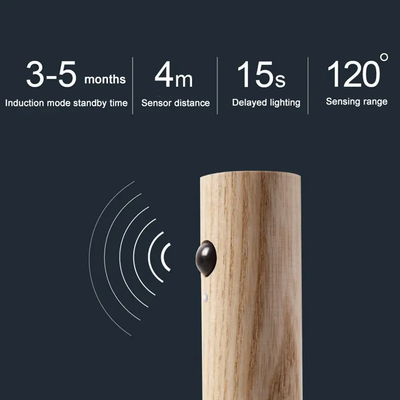 La lámpara LED de madera con sensor inteligente LumiWood Motion®